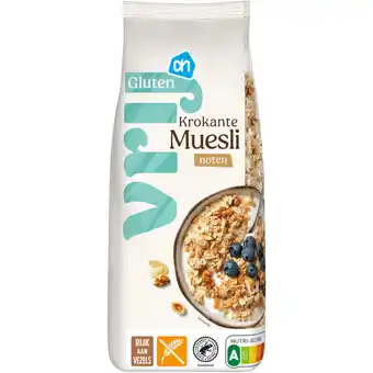 Albert Heijn AH Glutenvrij Krokante muesli met noten aanbieding