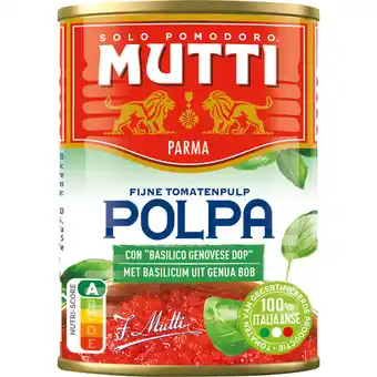 Albert Heijn Mutti Polpa fijne tomatenpulp met basilicum aanbieding