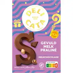 Albert Heijn Delicata Chocoladeletter gevuld melk praliné aanbieding