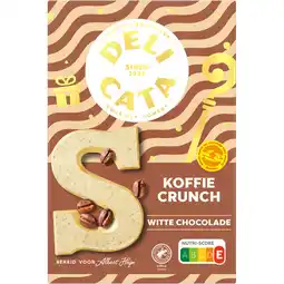 Albert Heijn Delicata Chocoladeletter wit koffie crunch aanbieding