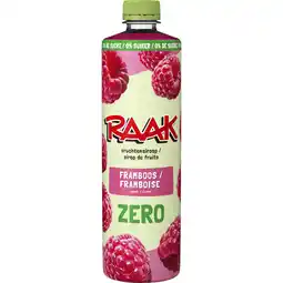 Albert Heijn Raak Vruchtensiroop frambozen zero sugar aanbieding