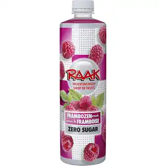 Albert Heijn Raak Vruchtensiroop frambozen zero sugar aanbieding