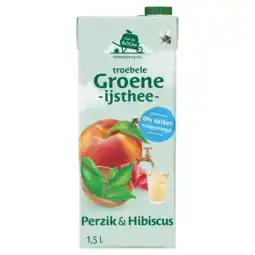 Albert Heijn Van de Boom Troebele groene ijsthee perzik hibiscus aanbieding