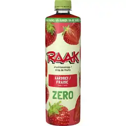 Albert Heijn Raak Vruchtensiroop aardbeien zero sugar aanbieding