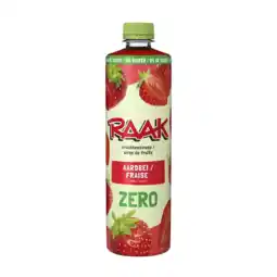 Albert Heijn Raak Vruchtensiroop aardbeien zero sugar aanbieding