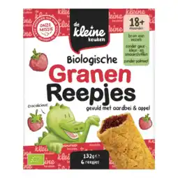 Albert Heijn De Kleine Keuken Biologische granenreepjes aardbei 18m+ aanbieding