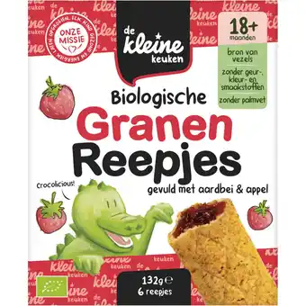 Albert Heijn De Kleine Keuken Biologische granenreepjes aardbei 18m+ aanbieding