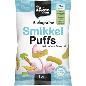 Albert Heijn De Kleine Keuken Smikkel puffs met banaan & wortel 7m+ aanbieding