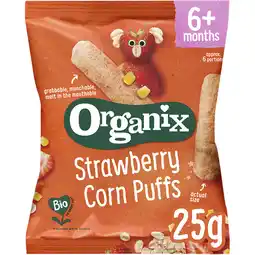 Albert Heijn Organix Strawberry corn puffs 6m+ aanbieding