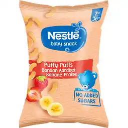 Albert Heijn Nestlé Baby snack puffy puffs banaan aardbei 7+ aanbieding