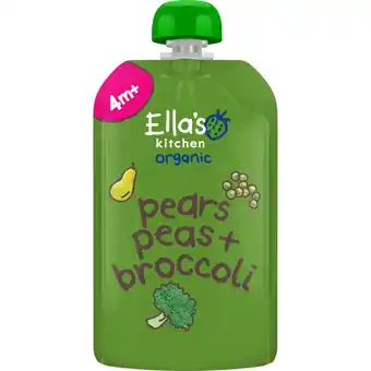 Albert Heijn Ella's kitchen Peren, doperwten + broccoli 4m+ bio aanbieding