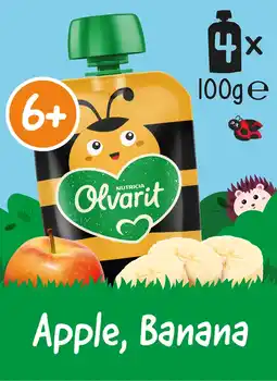 Albert Heijn Olvarit Knijpfruit appel banaan 6m+ 4-pack aanbieding
