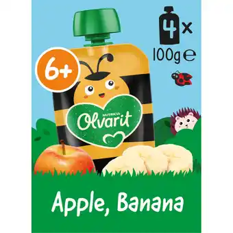 Albert Heijn Olvarit Knijpfruit appel banaan 6m+ 4-pack aanbieding
