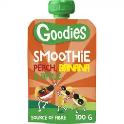 Albert Heijn Goodies Knijpfruit smoothie perzik, banaan 3+ aanbieding