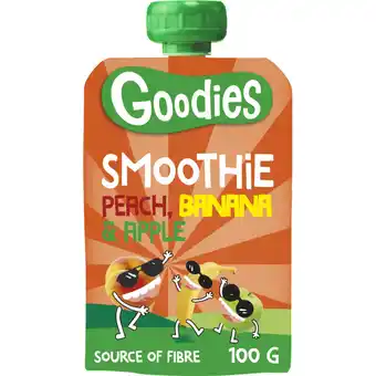 Albert Heijn Goodies Knijpfruit smoothie perzik, banaan 3+ aanbieding