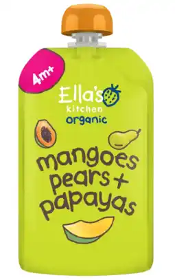 Albert Heijn Ella's kitchen Mango's, peren + papaya's 4m+ bio aanbieding