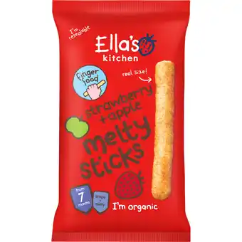 Albert Heijn Ella's kitchen Melty sticks aardbei & appel 7m+ aanbieding