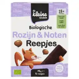 Albert Heijn De Kleine Keuken Biologische rozijn & noten reepjes 18m+ aanbieding