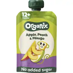 Albert Heijn Organix Knijpfruit appel, perzik & mango 12m+ aanbieding