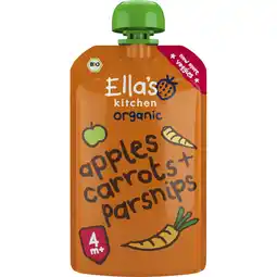 Albert Heijn Ella's kitchen Wortels, appels + pastinaak 4m+ bio aanbieding