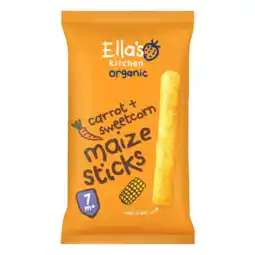 Albert Heijn Ella's kitchen Maize sticks wortels + maïs 7m+ bio aanbieding