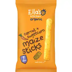 Albert Heijn Ella's kitchen Maize sticks wortels + maïs 7m+ bio aanbieding