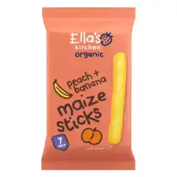 Albert Heijn Ella's kitchen Maize sticks perzik + banaan 7m+ bio aanbieding