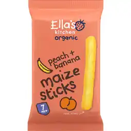 Albert Heijn Ella's kitchen Maize sticks perzik + banaan 7m+ bio aanbieding