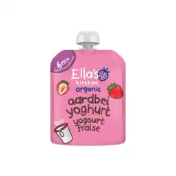 Albert Heijn Ella's kitchen Biologische Aardbeien yoghurt 6m+ aanbieding