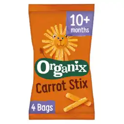 Albert Heijn Organix Maïs sticks met wortel 4-pack 10m+ aanbieding