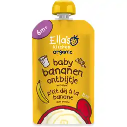 Albert Heijn Ella's kitchen Baby bananen ontbijtje 6m+ bio aanbieding