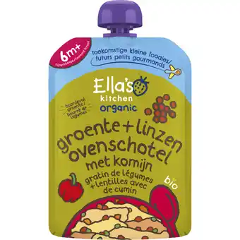Albert Heijn Ella's kitchen Groente ovenschotel met linzen 6m+ bio aanbieding