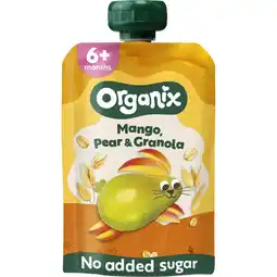 Albert Heijn Organix Knijpfruit mango peer granola 6m+ aanbieding