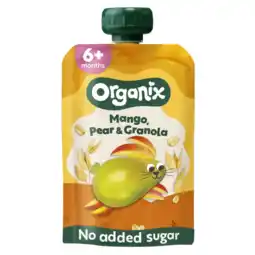 Albert Heijn Organix Knijpfruit mango peer granola 6m+ aanbieding