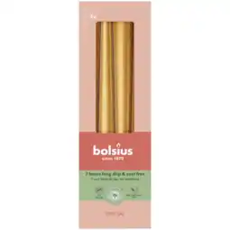 Albert Heijn Bolsius Gotische kaarsen metallic golden orange aanbieding