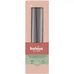 Albert Heijn Bolsius Gotische kaarsen stormy grey 24cm aanbieding