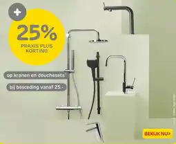 Praxis Op kranen en douchesets aanbieding