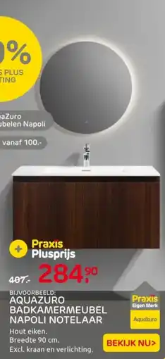 Praxis Aquazuro badkamermeubel napoli notelaar aanbieding