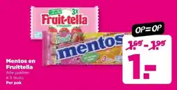 PLUS Mentos en Fruittella aanbieding