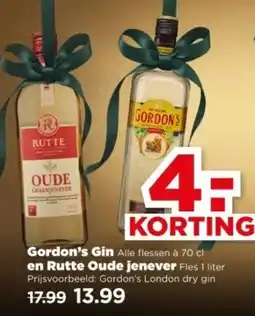 PLUS Gordon's Gin en Rutte Oude jenever aanbieding