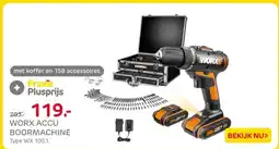 Praxis Worx accu boormachine aanbieding