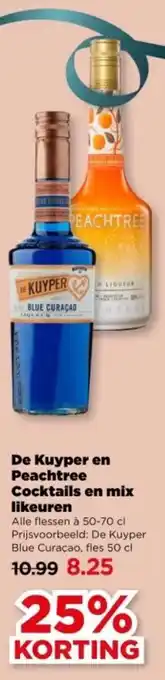 PLUS De Kuyper en Peachtree Cocktails en mix likeuren aanbieding