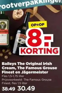 PLUS Baileys The Original Irish Cream, The Famous Grouse Finest en Jägermeister aanbieding