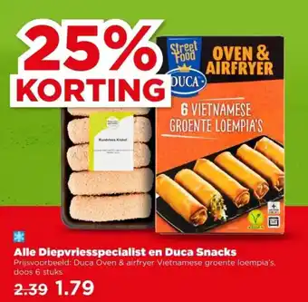 PLUS Alle Diepvriesspecialist en Duca Snacks aanbieding