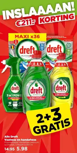 PLUS Alle Dreft Vaatwas en handafwas aanbieding
