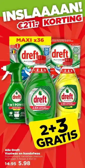 PLUS Alle Dreft Vaatwas en handafwas aanbieding