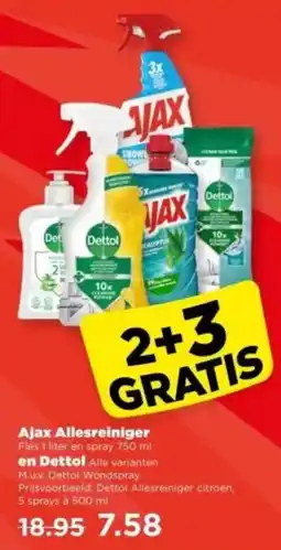 PLUS Ajax Allesreiniger en Dettol aanbieding