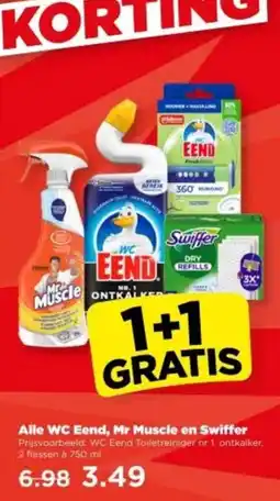 PLUS Alle WC Eend, Mr Muscle en Swiffer aanbieding