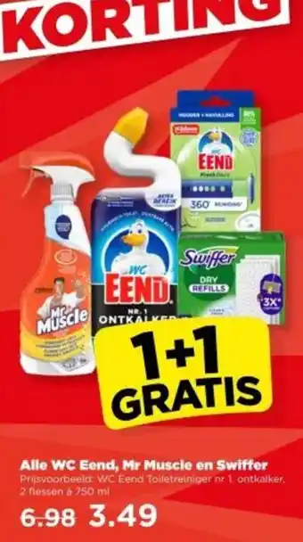 PLUS Alle WC Eend, Mr Muscle en Swiffer aanbieding