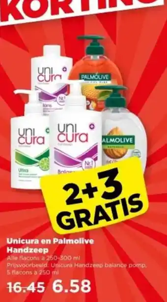 PLUS Unicura en Palmolive Handzeep aanbieding